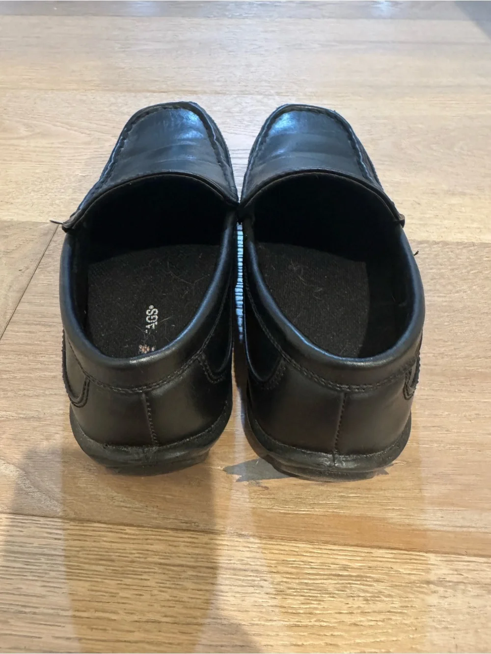 Boys Black Slip-On Leather Loafers